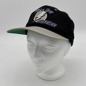 Vintage Tampa Bay Lightning Hat Cap Black/Gray Early 1990s NHL Hockey